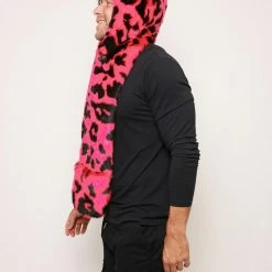 SpiritHoods LLC COLORFUL PARTY ANIMALS Pink Panther Collector Edition Faux Fur Hood | Men's
