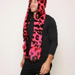 SpiritHoods LLC COLORFUL PARTY ANIMALS Pink Panther Collector Edition Faux Fur Hood | Men's