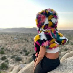 SpiritHoods LLC Rainbow Butterfly Hooded Faux Fur Shawl | Women's 14 SpiritHoods LLC Rainbow Butterfly Hooded Faux Fur Shawl | Women's