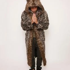SpiritHoods LLC NIGHT TIME STYLE Savannah Cat Classic Faux Fur Style Robe | Men's
