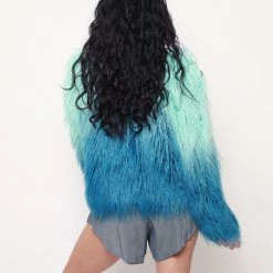 SpiritHoods LLC Sea Alpaca Faux Fur Bomber Jacket | Women's