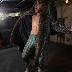 SpiritHoods LLC NIGHT TIME STYLE Savannah Cat Classic Faux Fur Style Robe | Men's