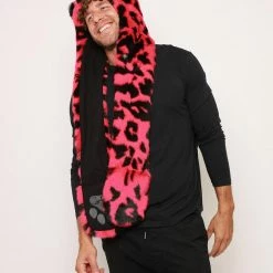 SpiritHoods LLC COLORFUL PARTY ANIMALS Pink Panther Collector Edition Faux Fur Hood | Men's