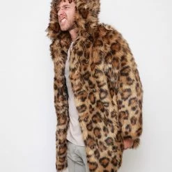 SpiritHoods LLC Javan Leopard Classic Faux Fur Coat *Almost Purfect* | Men's NIGHT TIME STYLE