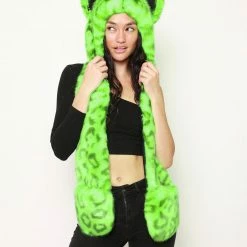 SpiritHoods LLC Neon Green Leopard Collector Edition Luxe Faux Fur Hood | Women's 13 SpiritHoods LLC Neon Green Leopard Collector Edition Luxe Faux Fur Hood | Women's