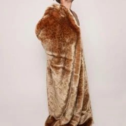 SpiritHoods LLC PREMIUM DESIGNS African Golden Cat Luxe Faux Fur Throw