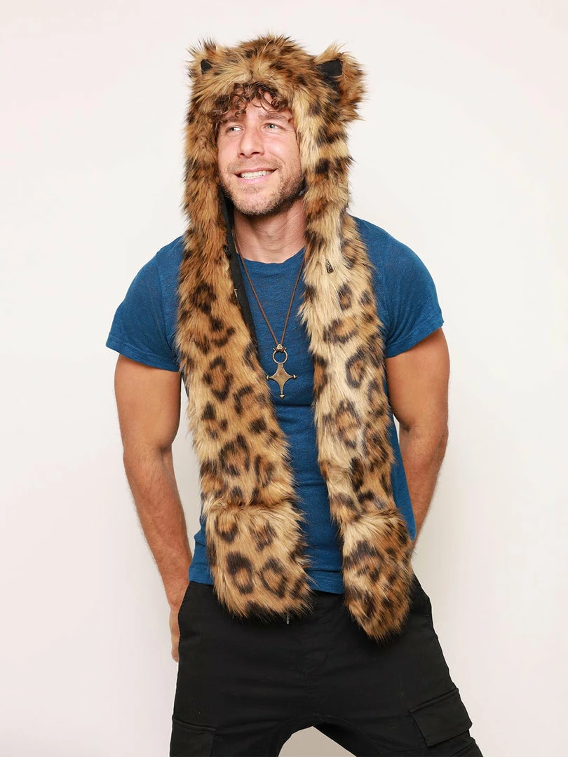 SpiritHoods LLC DAY TIME STYLE Javan Leopard Faux Fur Hood | Men's 4 SpiritHoods LLC DAY TIME STYLE Javan Leopard Faux Fur Hood | Men's