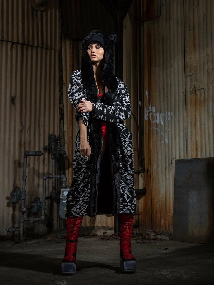 SpiritHoods LLC NIGHT TIME STYLE Santa Fe Wolf Classic Faux Fur Style Robe | Women's 9 SpiritHoods LLC NIGHT TIME STYLE Santa Fe Wolf Classic Faux Fur Style Robe | Women's