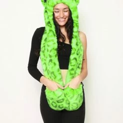 SpiritHoods LLC Neon Green Leopard Collector Edition Luxe Faux Fur Hood | Women's 11 SpiritHoods LLC Neon Green Leopard Collector Edition Luxe Faux Fur Hood | Women's