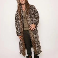 SpiritHoods LLC NIGHT TIME STYLE Savannah Cat Classic Faux Fur Style Robe | Men's