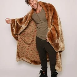 SpiritHoods LLC PREMIUM DESIGNS African Golden Cat Luxe Faux Fur Throw