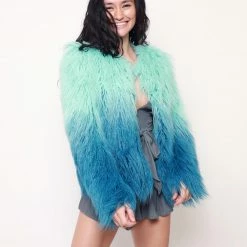 SpiritHoods LLC Sea Alpaca Faux Fur Bomber Jacket | Women's