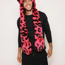 SpiritHoods LLC COLORFUL PARTY ANIMALS Pink Panther Collector Edition Faux Fur Hood | Men's