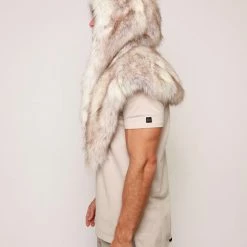 SpiritHoods LLC DAY TIME STYLE Timber Wolf Collector Faux Fur Shawl | Men's 12 SpiritHoods LLC DAY TIME STYLE Timber Wolf Collector Faux Fur Shawl | Men's