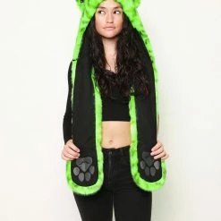 SpiritHoods LLC Neon Green Leopard Collector Edition Luxe Faux Fur Hood | Women's 12 SpiritHoods LLC Neon Green Leopard Collector Edition Luxe Faux Fur Hood | Women's