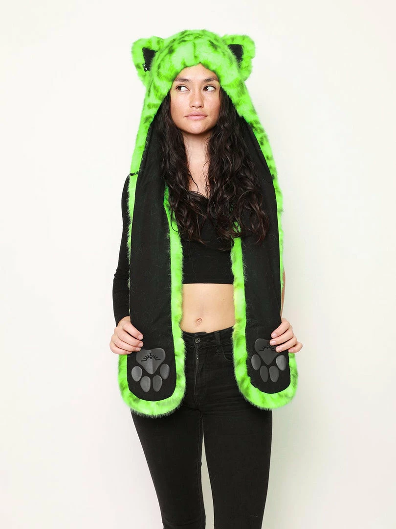 SpiritHoods LLC Neon Green Leopard Collector Edition Luxe Faux Fur Hood | Women's 5 SpiritHoods LLC Neon Green Leopard Collector Edition Luxe Faux Fur Hood | Women's