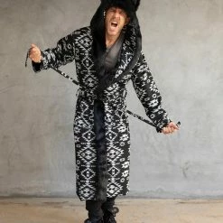 SpiritHoods LLC Santa Fe Wolf Classic Faux Fur Style Robe | Men's NIGHT TIME STYLE