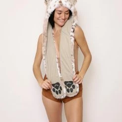 SpiritHoods LLC Siberian Snow Leopard Faux Fur Hood | Women's