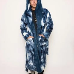 SpiritHoods LLC NIGHT TIME STYLE Water Wolf Classic Faux Fur Style Robe | Men's