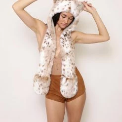 SpiritHoods LLC Siberian Snow Leopard Faux Fur Hood | Women's