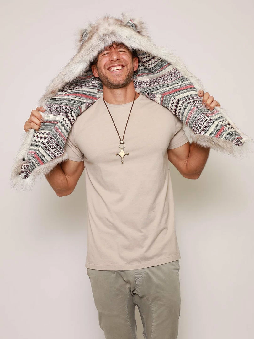 SpiritHoods LLC DAY TIME STYLE Timber Wolf Collector Faux Fur Shawl | Men's 2 SpiritHoods LLC DAY TIME STYLE Timber Wolf Collector Faux Fur Shawl | Men's