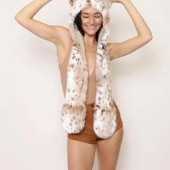 SpiritHoods LLC Siberian Snow Leopard Faux Fur Hood | Women's