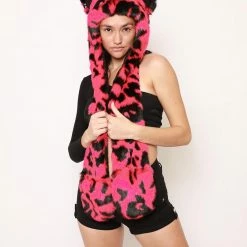 SpiritHoods LLC Pink Panther Collector Edition Faux Fur Hood | Women's COLORFUL PARTY ANIMALS