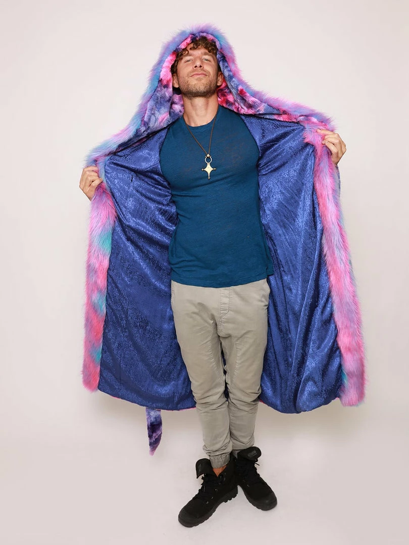 SpiritHoods LLC Cotton Candy Cat Classic Faux Fur Style Robe | Men's 3 SpiritHoods LLC Cotton Candy Cat Classic Faux Fur Style Robe | Men's