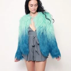 SpiritHoods LLC Sea Alpaca Faux Fur Bomber Jacket | Women's