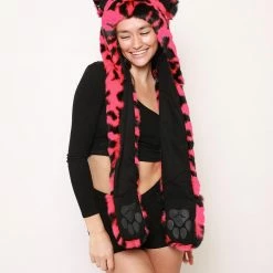 SpiritHoods LLC Pink Panther Collector Edition Faux Fur Hood | Women's COLORFUL PARTY ANIMALS