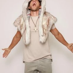 SpiritHoods LLC DAY TIME STYLE Timber Wolf Collector Faux Fur Shawl | Men's 11 SpiritHoods LLC DAY TIME STYLE Timber Wolf Collector Faux Fur Shawl | Men's