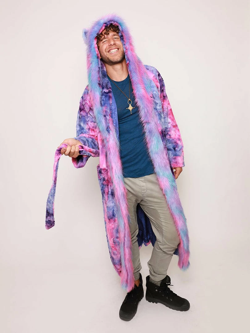 SpiritHoods LLC Cotton Candy Cat Classic Faux Fur Style Robe | Men's 4 SpiritHoods LLC Cotton Candy Cat Classic Faux Fur Style Robe | Men's