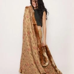 SpiritHoods LLC PREMIUM DESIGNS African Golden Cat Luxe Faux Fur Throw