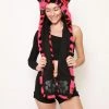SpiritHoods LLC Pink Panther Collector Edition Faux Fur Hood | Women's COLORFUL PARTY ANIMALS