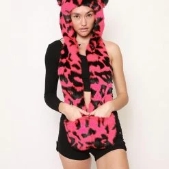 SpiritHoods LLC Pink Panther Collector Edition Faux Fur Hood | Women's COLORFUL PARTY ANIMALS
