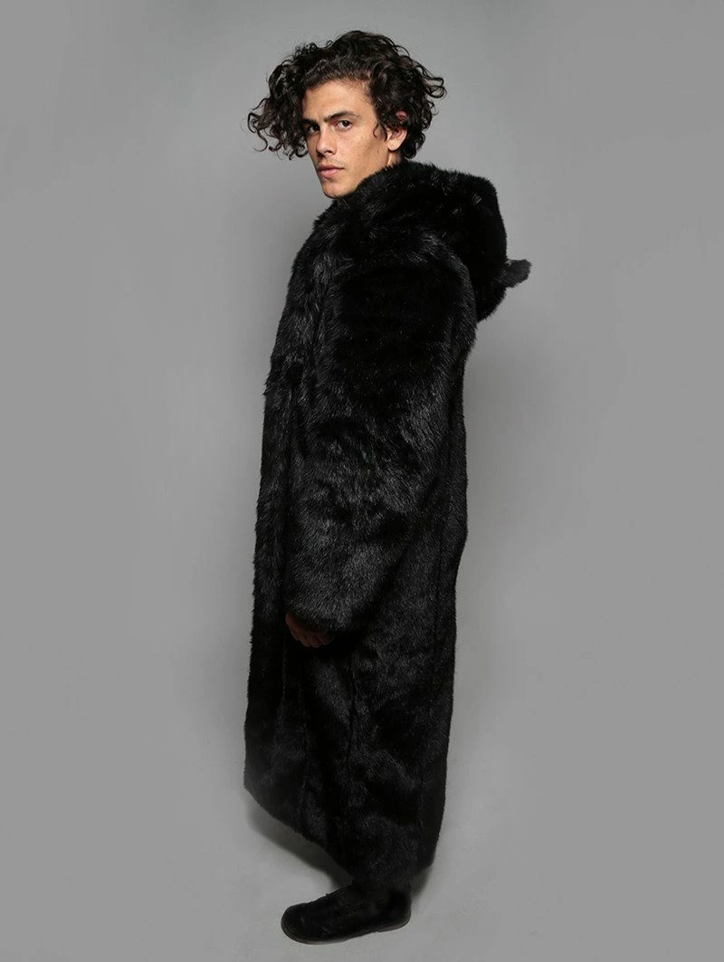 SpiritHoods LLC Black Panther Classic Faux Fur Long Coat | Men's