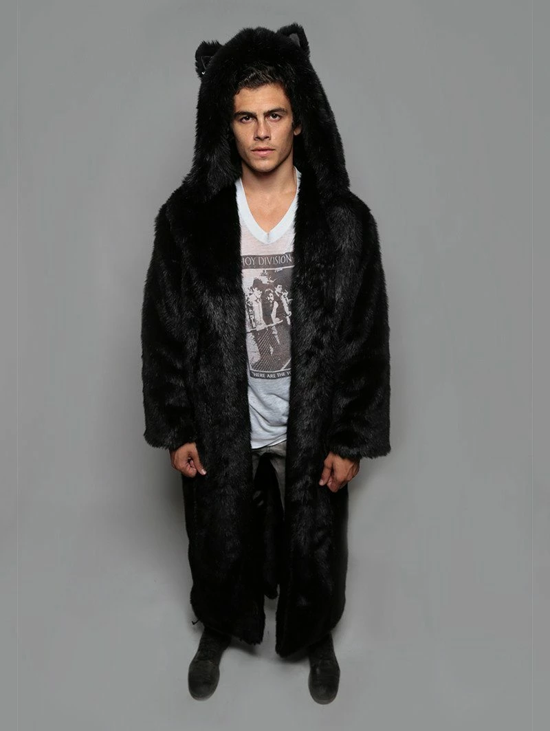 SpiritHoods LLC Black Panther Classic Faux Fur Long Coat | Men's