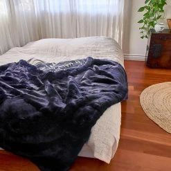 SpiritHoods LLC Indigo Fox Luxe Faux Fur Throw