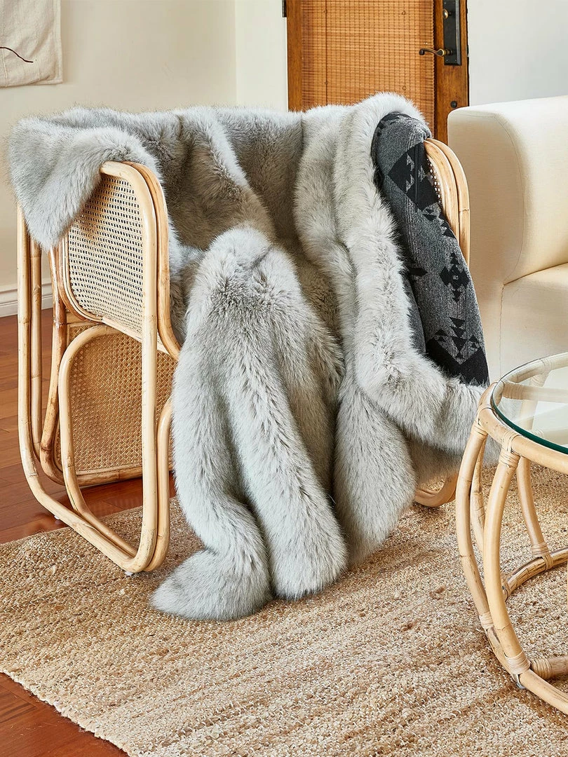 SpiritHoods LLC CUDDLE TIME Arctic Wolf Faux Fur Throw 3 SpiritHoods LLC CUDDLE TIME Arctic Wolf Faux Fur Throw