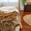 SpiritHoods LLC PREMIUM DESIGNS African Golden Cat Luxe Faux Fur Throw