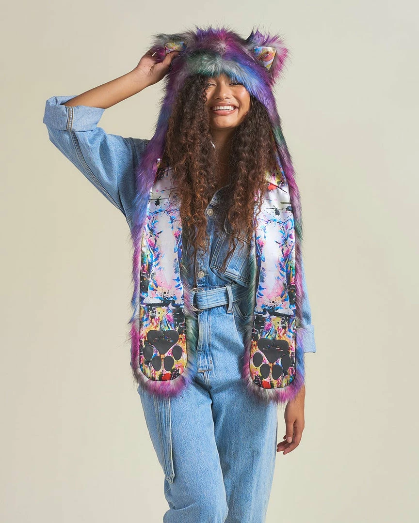 SpiritHoods LLC Artist Edition Lora Zombie Catzilla Faux Fur Hood | Women's DAY TIME STYLE 4 SpiritHoods LLC Artist Edition Lora Zombie Catzilla Faux Fur Hood | Women's DAY TIME STYLE