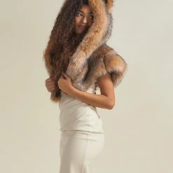 SpiritHoods LLC Coyote Luxe Collector Edition Faux Fur Shawl | Women's