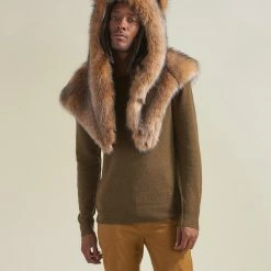 SpiritHoods LLC Coyote Luxe Collector Edition Faux Fur Shawl | Men's PREMIUM DESIGNS