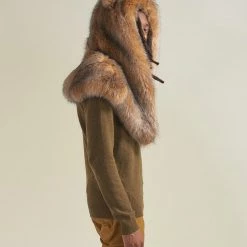 SpiritHoods LLC Coyote Luxe Collector Edition Faux Fur Shawl | Men's PREMIUM DESIGNS