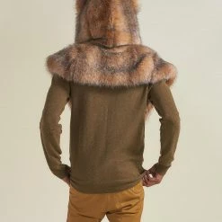 SpiritHoods LLC Coyote Luxe Collector Edition Faux Fur Shawl | Men's PREMIUM DESIGNS