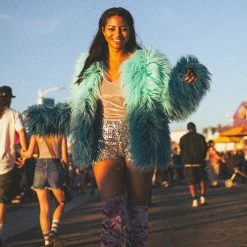 SpiritHoods LLC Sea Alpaca Faux Fur Bomber Jacket | Women's