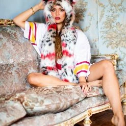 SpiritHoods LLC Strawberry Leopard Collector Edition Faux Fur Hood | Women's FESTIVAL