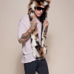 SpiritHoods LLC Manx Cat Collector Edition Faux Fur Hood | Men's DAY TIME STYLE