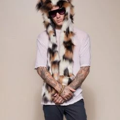 SpiritHoods LLC Manx Cat Collector Edition Faux Fur Hood | Men's DAY TIME STYLE
