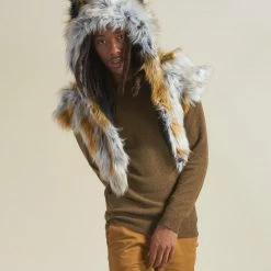 SpiritHoods LLC Arctic Fox Collector Edition Faux Fur Shawl | Men's DAY TIME STYLE
